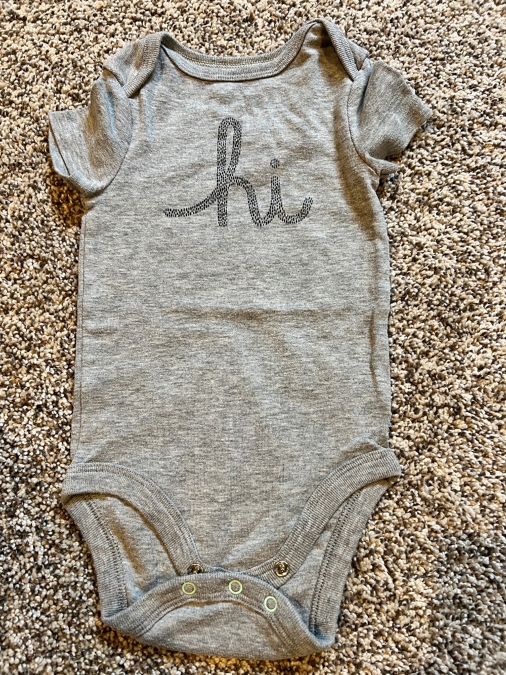 cloud island Gray 'hi' Graphic One-Piece